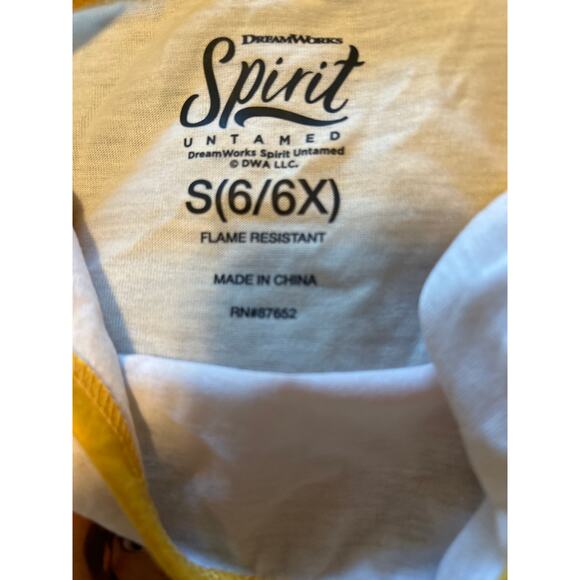 NWT Dreamworks Spirit Untamed Girl's Summer Pajamas PJs Yellow Size S (6/6X) - Picture 4 of 5